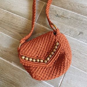 Burnt orange crochet bag